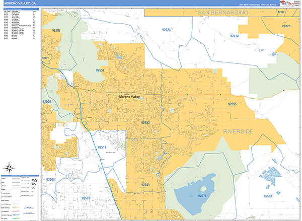 Moreno Valley Wall Map